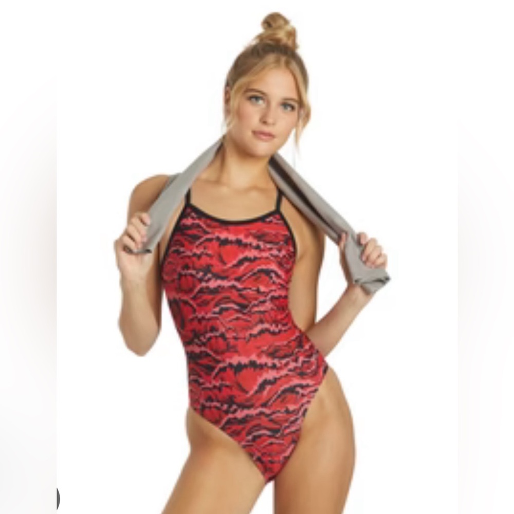 Sporti Red and Black Swim Suit